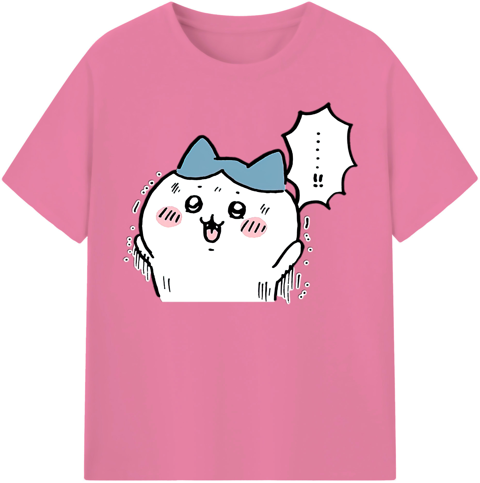 （画像用） ちいかわ ハチワレ Chii-kawa hachiware 綿100％半袖Tシャツ（フロントプリント）